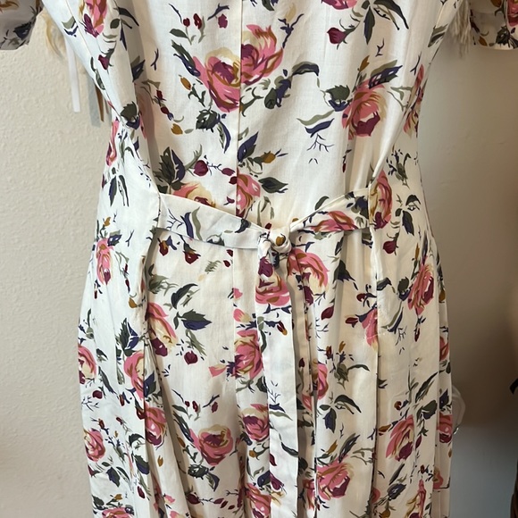 90’s Floral Print Romper by Styleworks/ Pleated Shorts/ Tie Backside/ Size 12 - Picture 7 of 8